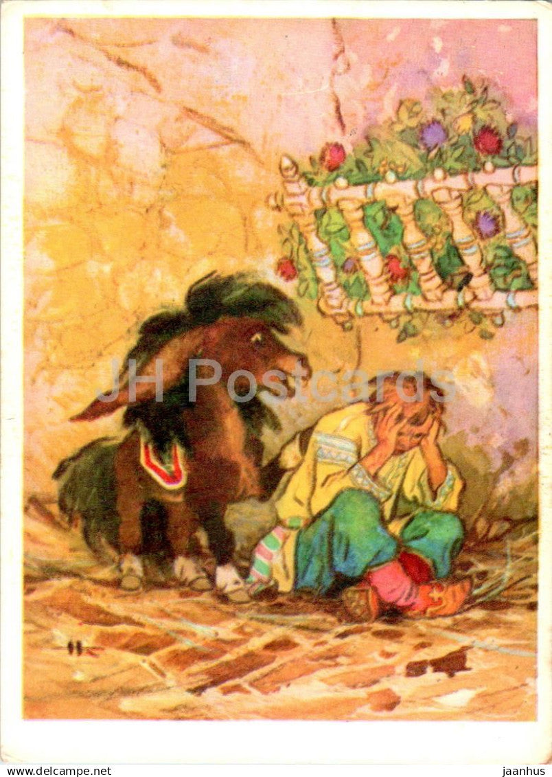 The Little Humpbacked Horse - horse - boy - fairy tale - illustration - 1968 - Russia USSR - unused - JH Postcards