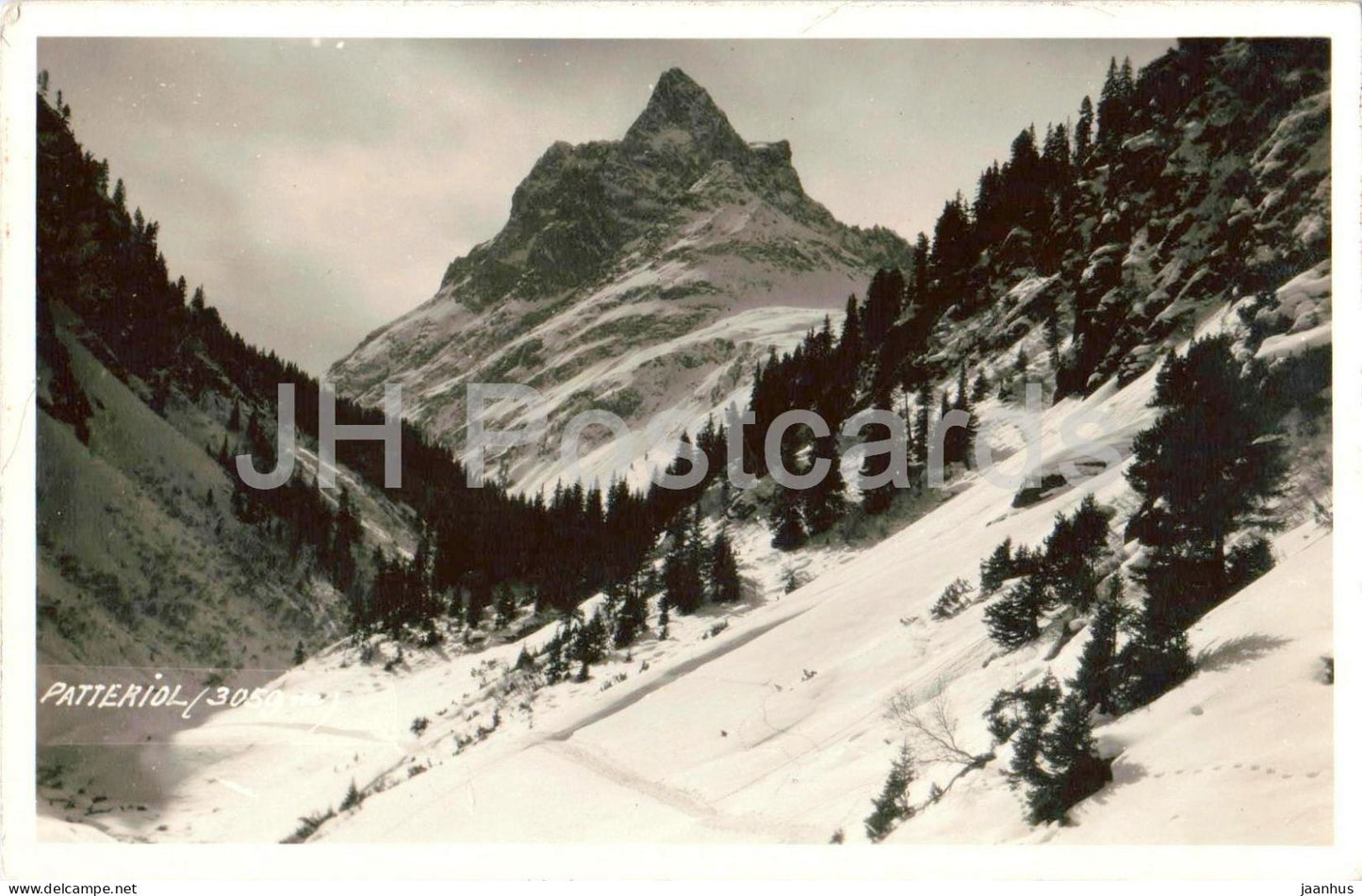 Patteriol 3059 m - mountains - old postcard - 1930 - Austria - used - JH Postcards