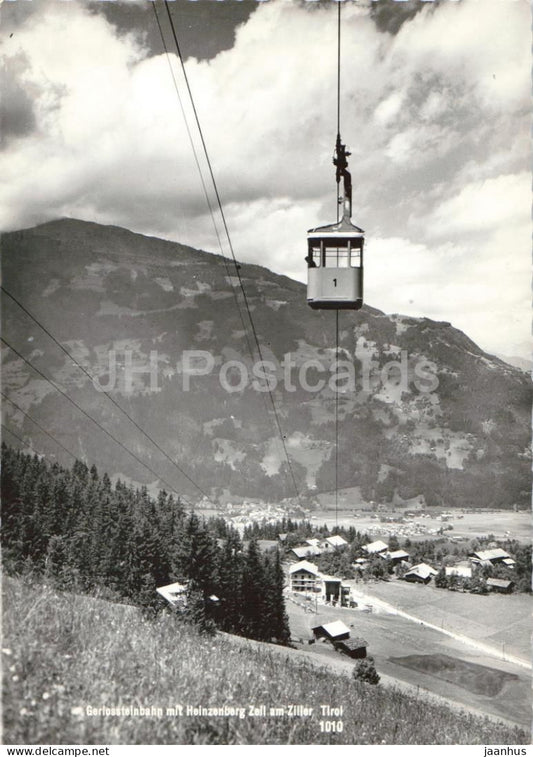 Gerlossteinbahn mit Heinzenberg - Zell am Ziller - Tirol  - cable car - mountains 1010 - old postcard - Austria - unused - JH Postcards