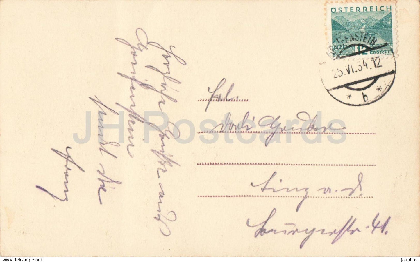 Abendfriede - Greifenstein a. Donau - river view - old postcard - 1934 - Austria - used