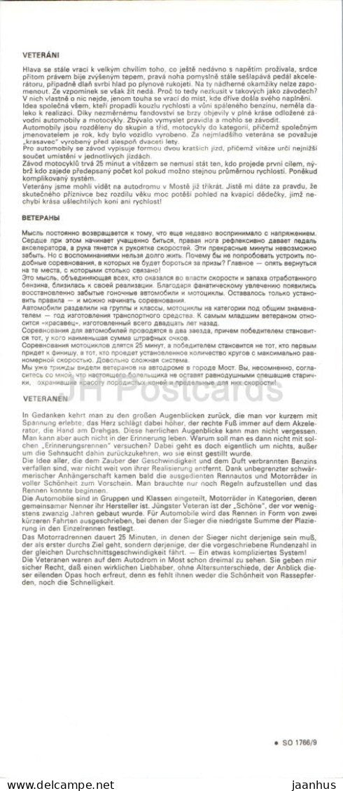 Historic motorcycle and car racing DKW veteran bikes and cars - motorbike - racing motorsport - Czech Republic - unused