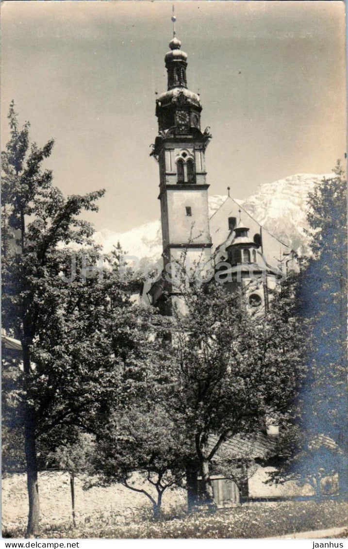 Stadtkirche in Hall bei Innsbruck - Pfarrkirche - church - Tirol mountains - Alps - 1916 - old postcard - Austria - used - JH Postcards