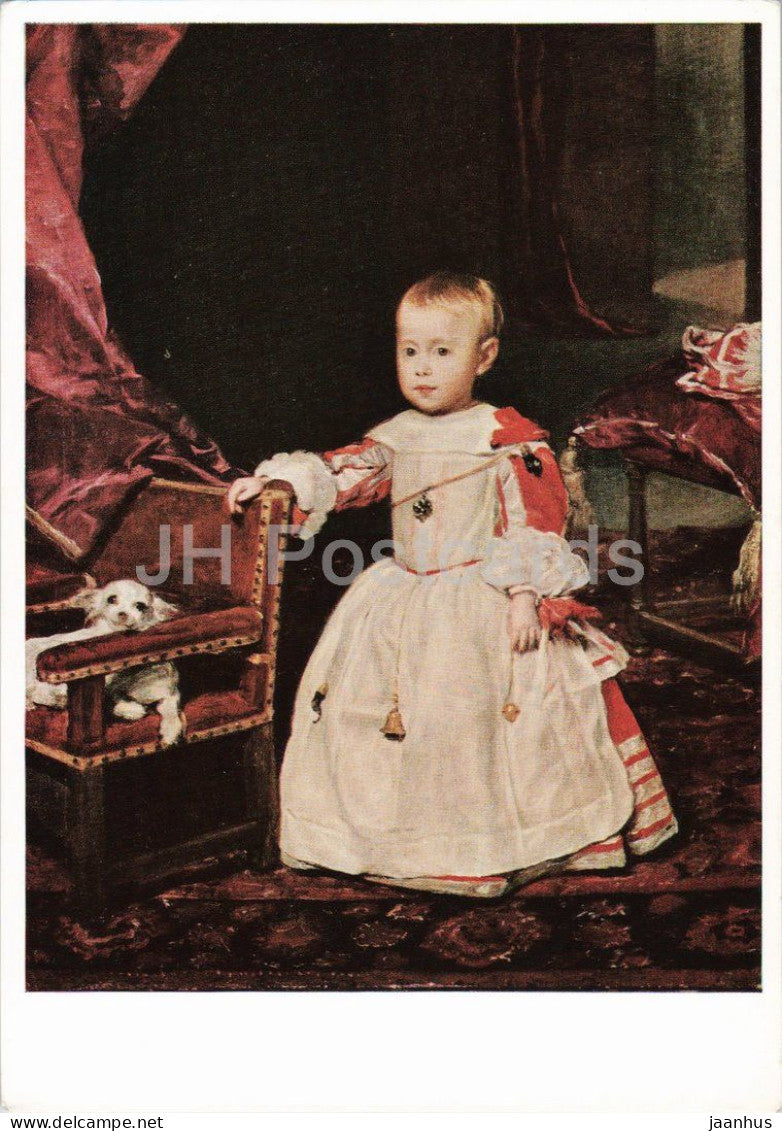 painting by Diego Velazquez - Infante Philip Prosper - Der Infant Philipp Prosper - dog - Spanish art - Austria - unused - JH Postcards