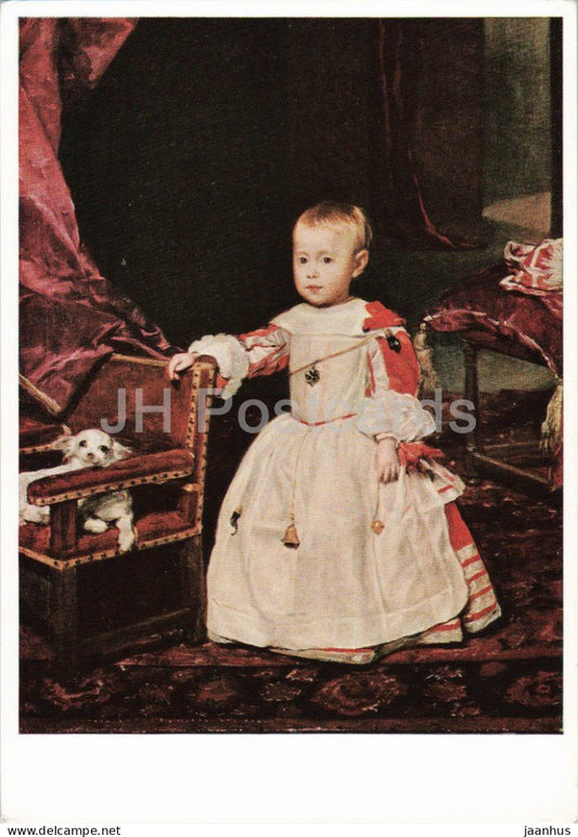 painting by Diego Velazquez - Infante Philip Prosper - Der Infant Philipp Prosper - dog - Spanish art - Austria - unused - JH Postcards
