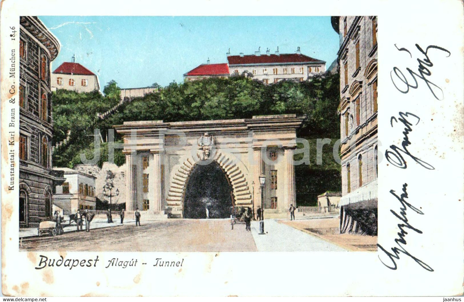 Budapest Alagut - Tunnel - Castle Hill - Clark Adam Square - old postcard - Hungary - used - JH Postcards