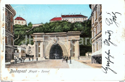 Budapest Alagut - Tunnel - Castle Hill - Clark Adam Square - old postcard - Hungary - used - JH Postcards