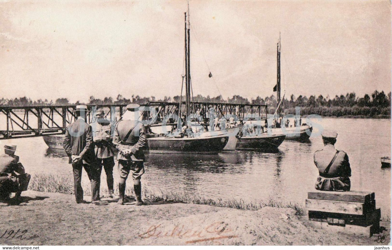 Hemiksem - Hemixem Pont militaire sur la Meuse - Military bridge over the Meuse military - old postcard - Belgium - used - JH Postcards