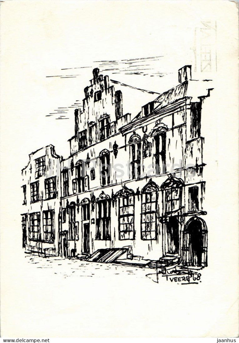 Veere - Schotsche huizen - Scottish Houses - drawing - 1968 - Netherlands - used - JH Postcards