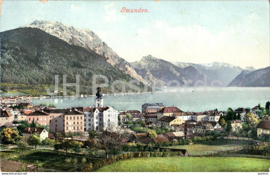 Gmunden - panorama - 133 - old postcard - 1906 - Austria - used - JH Postcards