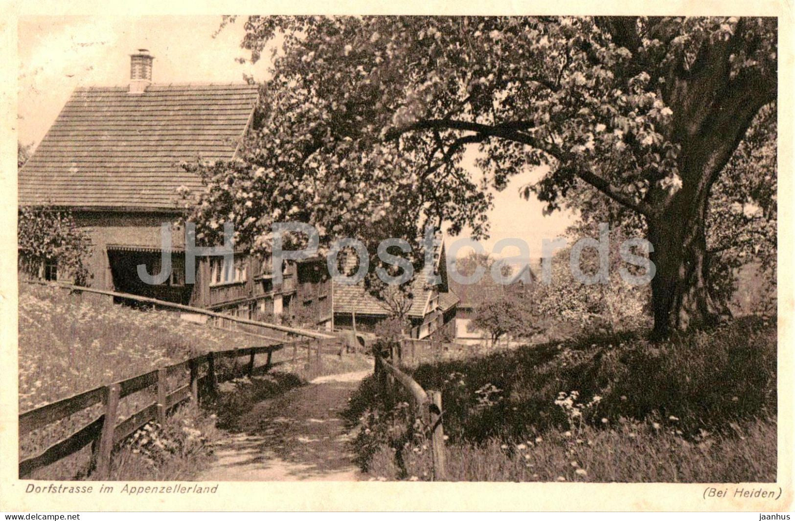 Dorfstrasse im Appenzellerland - Village Street - countryside - old postcard - 1921 - Switzerland - used - JH Postcards