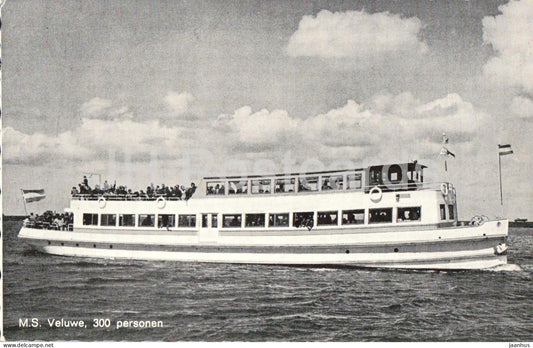 M.S. Veluwe 300 personen - passenger boat - ship - Zuiderzeewerken - old postcard - Netherlands - unused - JH Postcards