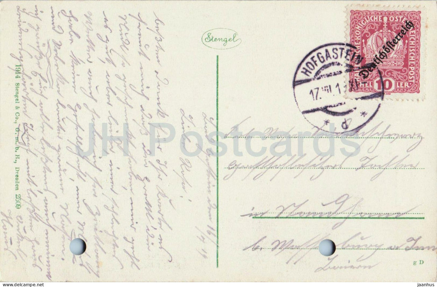 Badgastein 1046 m - Hohe Brucke - Bridge - No. 2509 - old postcard - Austria - used