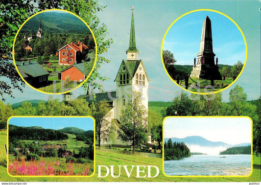 Duved - church - monument - multiview - 4309 - Sweden - used - JH Postcards