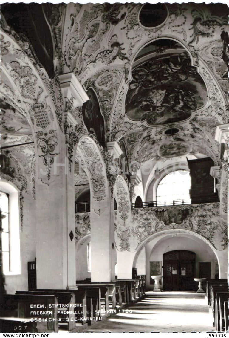 Ehem Stiftskirche - Fresken Fromiller u Stokkos - Ossiach a. See Karnten - church 2027 - old postcard - Austria - unused - JH Postcards