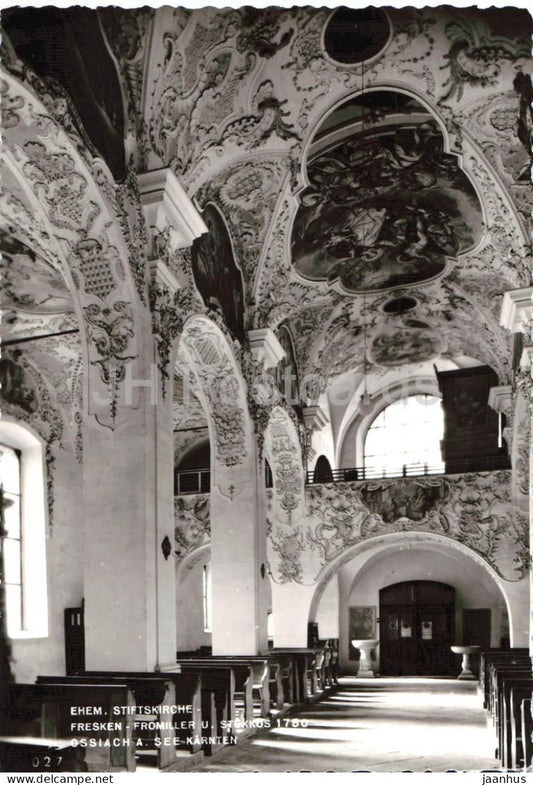 Ehem Stiftskirche - Fresken Fromiller u Stokkos - Ossiach a. See Karnten - church 2027 - old postcard - Austria - unused - JH Postcards