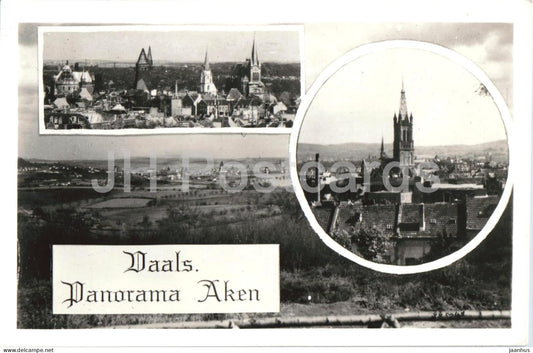 Vaals - Panorama Aken - city view - church towers - 51274 - old postcard - Netherlands - unused - JH Postcards