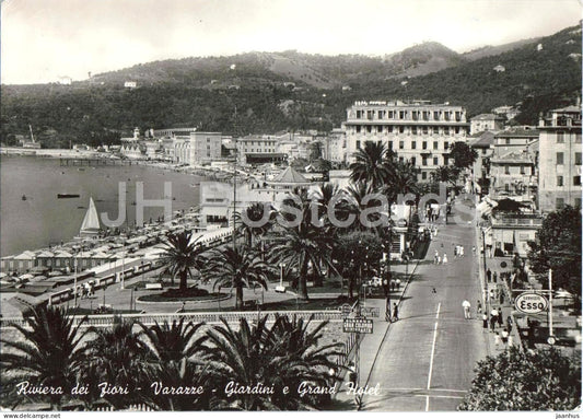 Riviera dei Fiori - Varazze - Giardini e Grand Hotel - Gardens and Grand Hotel - old postcard - 1953 - Italy - used - JH Postcards