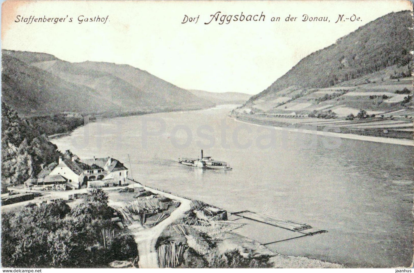Dorf Aggsbach an der Donau - Staffenberger Gasthof - ship - 12336 - old postcard - 1912 - Austria - used - JH Postcards