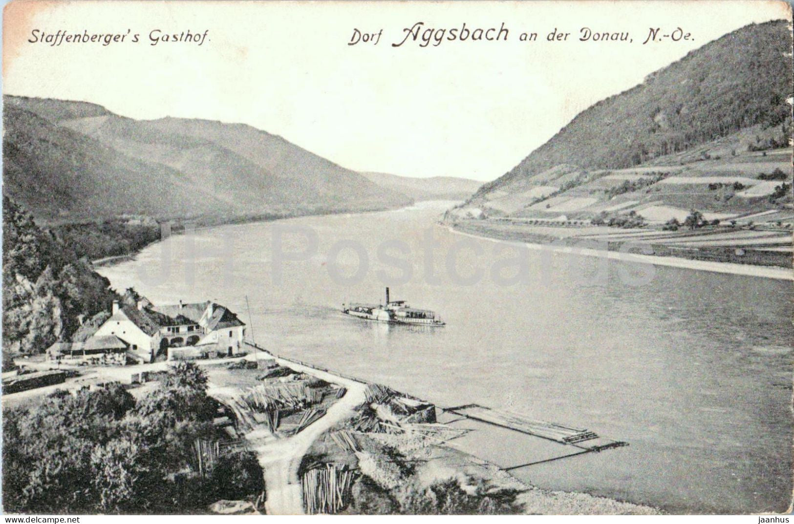 Dorf Aggsbach an der Donau - Staffenberger Gasthof - ship - 12336 - old postcard - 1912 - Austria - used - JH Postcards