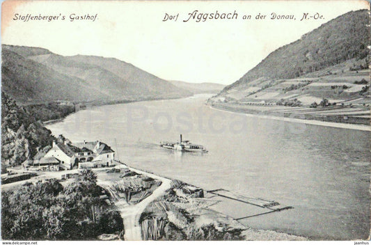 Dorf Aggsbach an der Donau - Staffenberger Gasthof - ship - 12336 - old postcard - 1912 - Austria - used - JH Postcards
