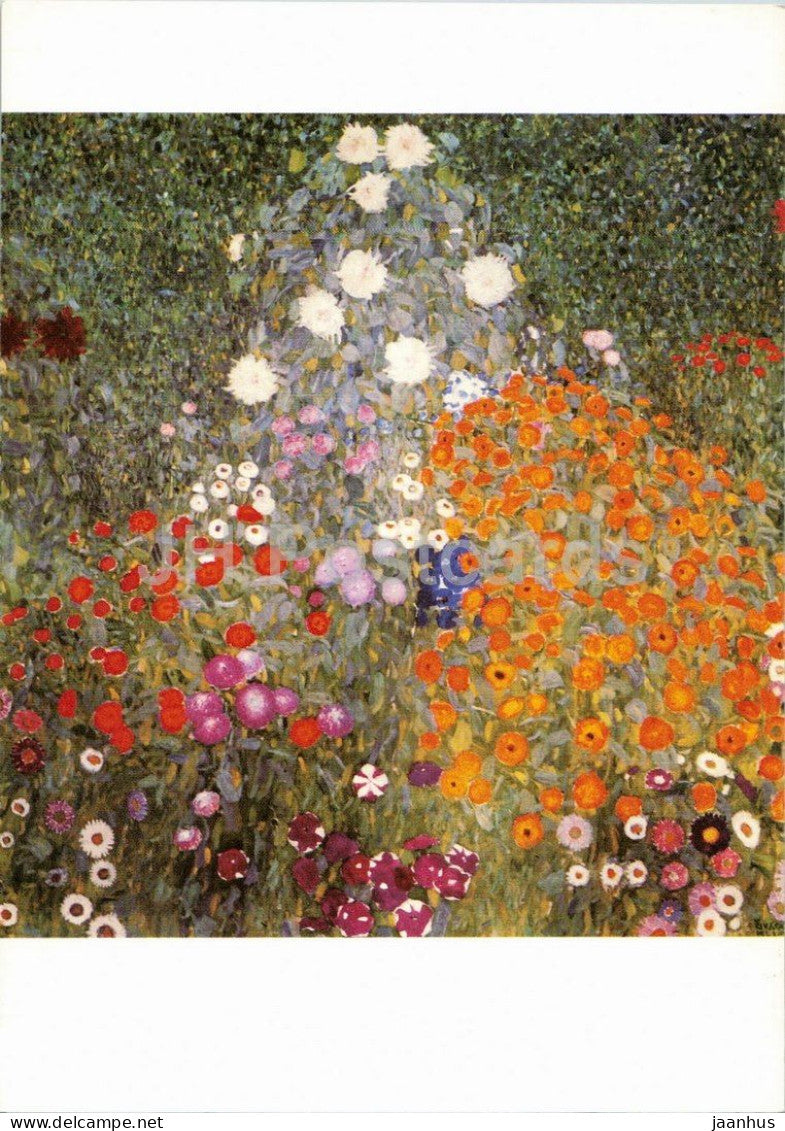 painting by Gustav Klimt - Farm Garden - Bauerngarten - 1 - Austrian art - 422 - Austria - used - JH Postcards