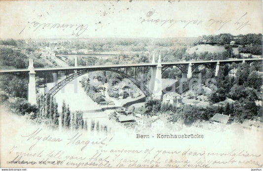 Bern - Kornhausbrucke - bridge - 127 - old postcard - 1900 - Switzerland - used - JH Postcards