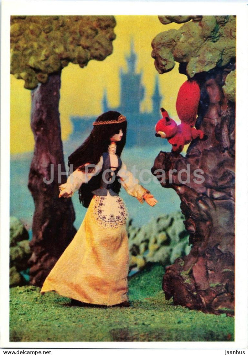 Snow White and the Seven Dwarfs - squirrel puppet - Karelian Fairy Tale by Brothers Grimm - 1972 - Russia USSR - unused - JH Postcards