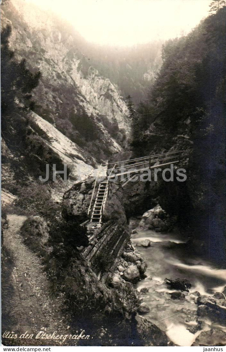 Aus den Otschergraben - mountains - gorge - old postcard - Austria - unused - JH Postcards