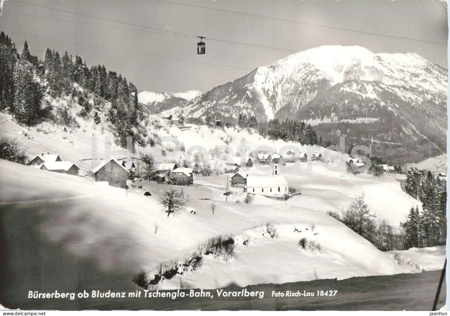 Burserberg ob Bludenz mit Tschengla Bahn Vorarlberg - 18427 - winter village mountains cable car - 1966 - Austria - used - JH Postcards