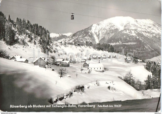 Burserberg ob Bludenz mit Tschengla Bahn Vorarlberg - 18427 - winter village mountains cable car - 1966 - Austria - used - JH Postcards