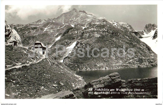 Eduard Pichlhutte am Wolayersee - Rauchkofel - Birnbaumertorl - 1960 m - 2515 - old postcard - 1930s - Austria - unused - JH Postcards