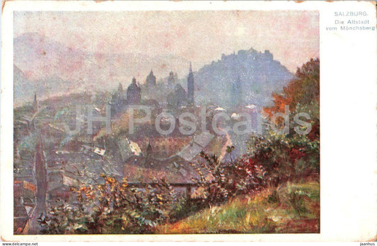 Salzburg - Die Altstadt vom Monchsberg - illustration - 29 - old postcard - Austria - unused - JH Postcards