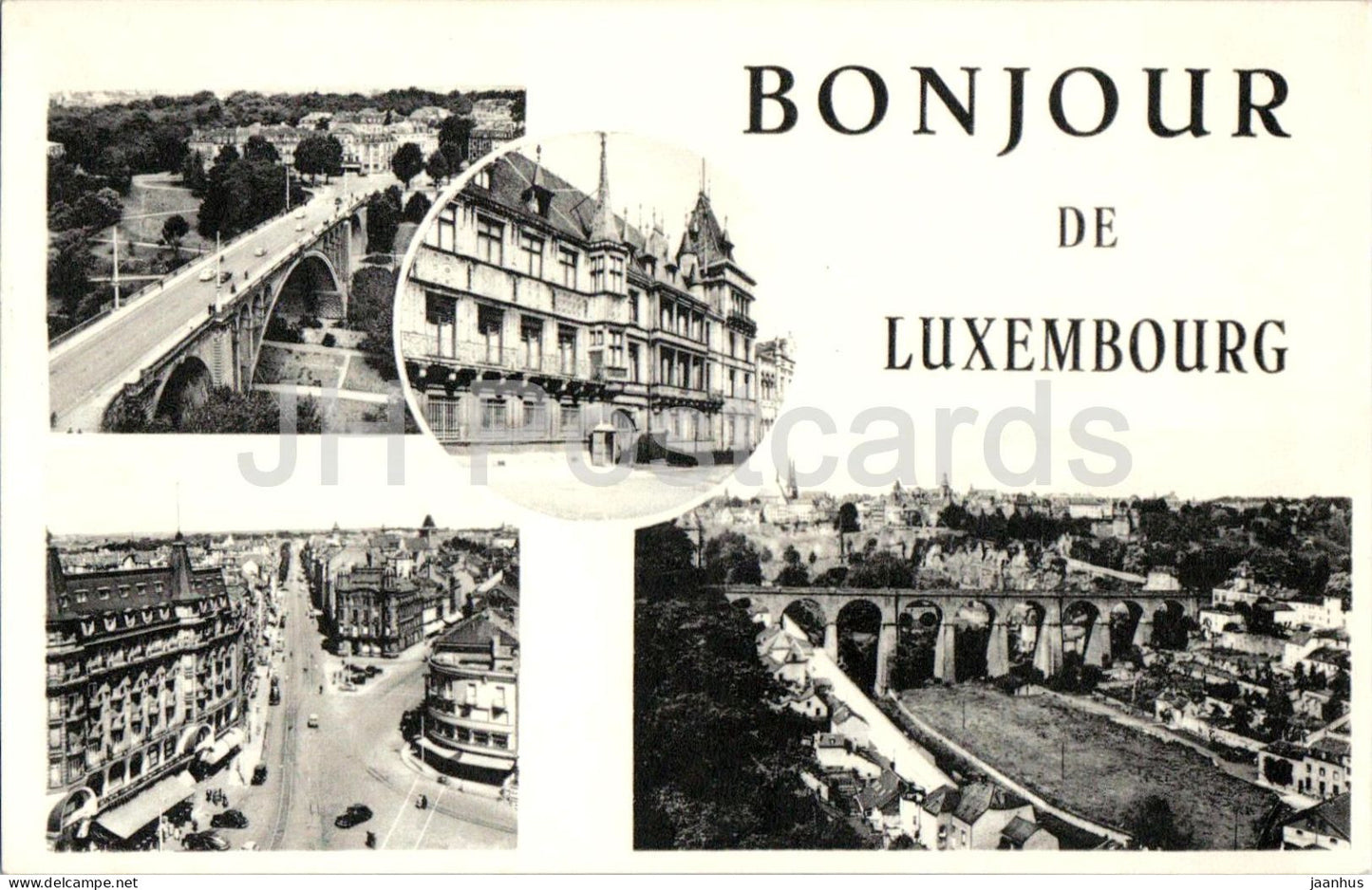 Bonjour De Luxembourg - greetings - city views bridges architecture - multiview - old postcard - Luxembourg - unused - JH Postcards