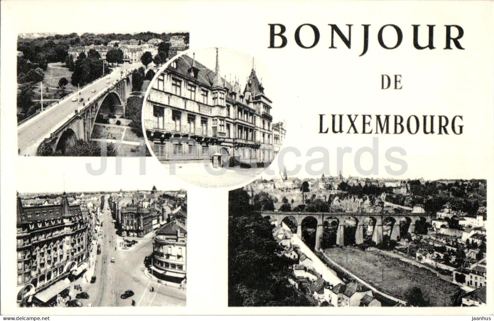 Bonjour De Luxembourg - greetings - city views bridges architecture - multiview - old postcard - Luxembourg - unused - JH Postcards