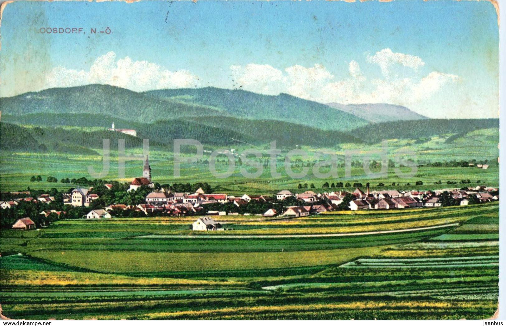 Loosdorf - village view - landscape - 12242 - old postcard - Austria - used - JH Postcards