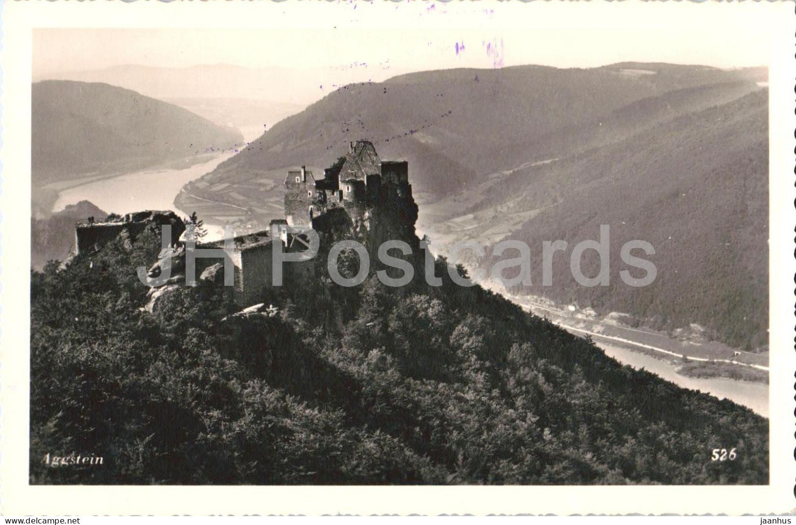 Aggstein Burgruine  - Aggstein castle ruins - Danube - 526 - old postcard - 1939 - Austria - used - JH Postcards