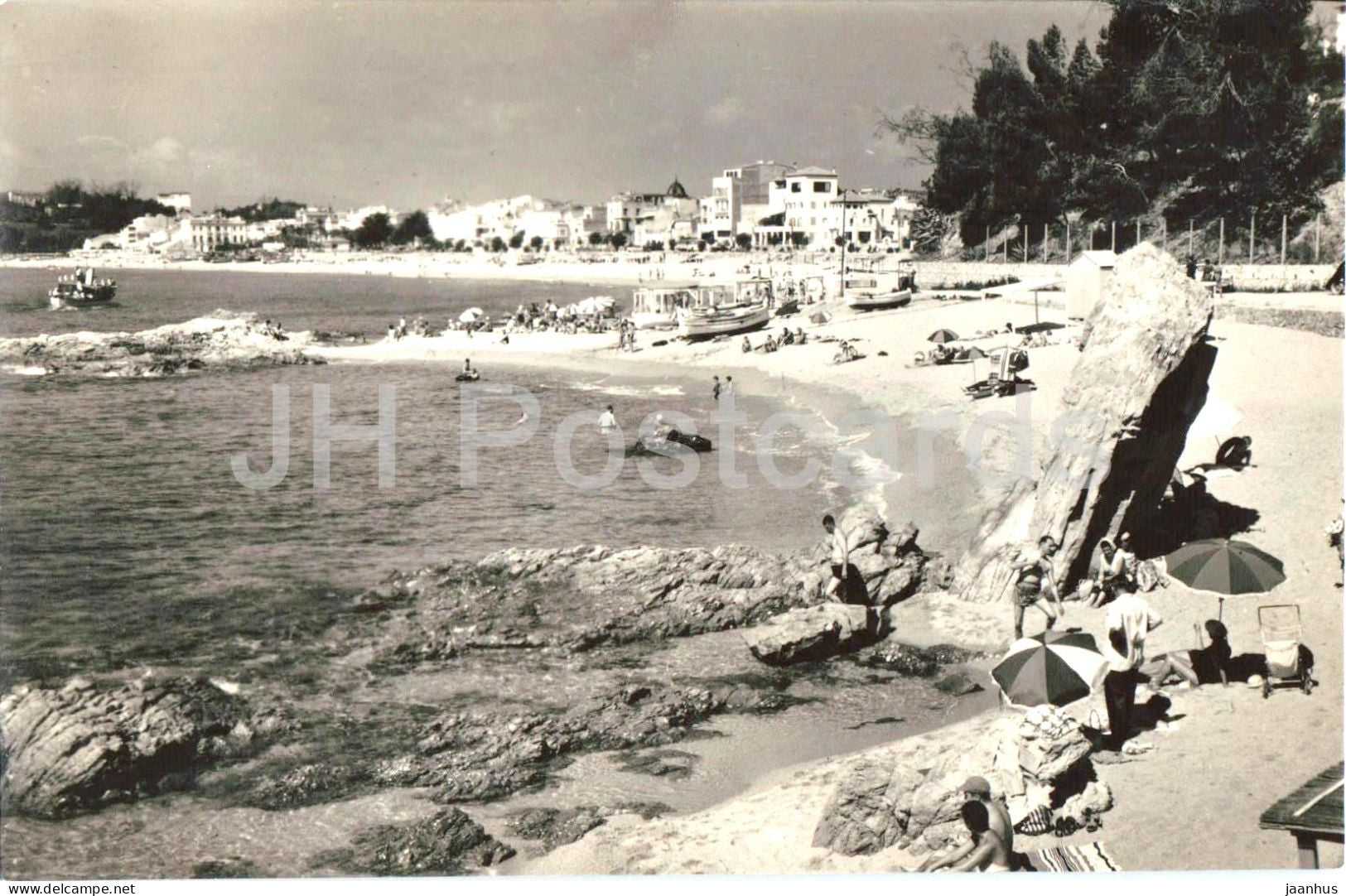Lloret De Mar - Vista general de la playa - General view of the beach - old postcard - 2472 - Spain - unused - JH Postcards
