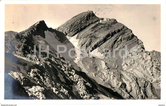 Santis 2504 m mit Hotel und Observatorium - 4427 - old postcard - 1910s - Switzerland - used - JH Postcards