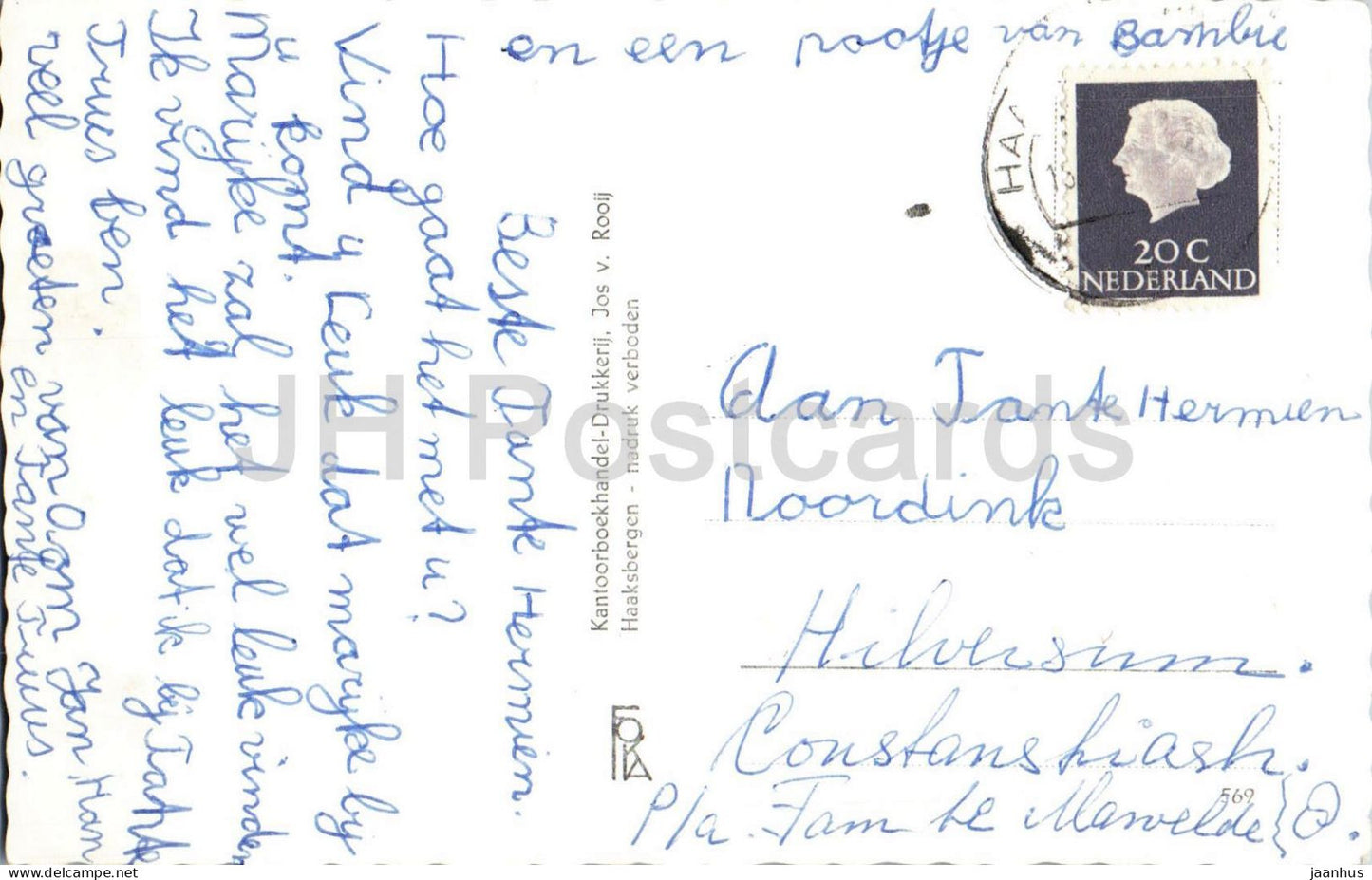 Haaksbergen - Marché - vue de la rue - voitures - centre-ville - années 1960 - Pays-Bas - occasion