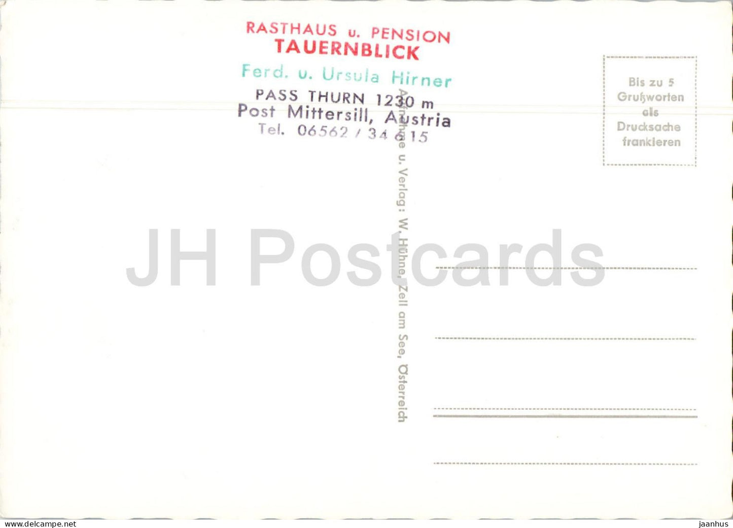 Passer Thurn Strasse - Salzbourg - Tirol - Blick geg. die Hohen Tauern Tauernblick 1030 - carte postale ancienne - Autriche - inutilisée 
