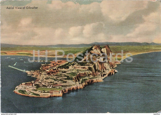 Gibraltar - Aerial View - posted from U.S.S. Forestall US Aircraft Carrier - 1960 - Gibraltar - used - JH Postcards