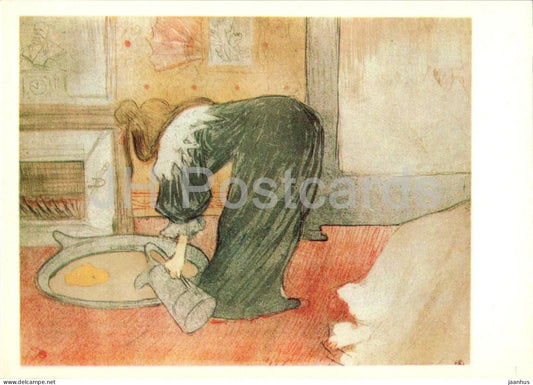 painting by Henri de Toulouse Lautrec - Woman with a Tub - Elle Series - French art - 1969 - Russia USSR - unused - JH Postcards