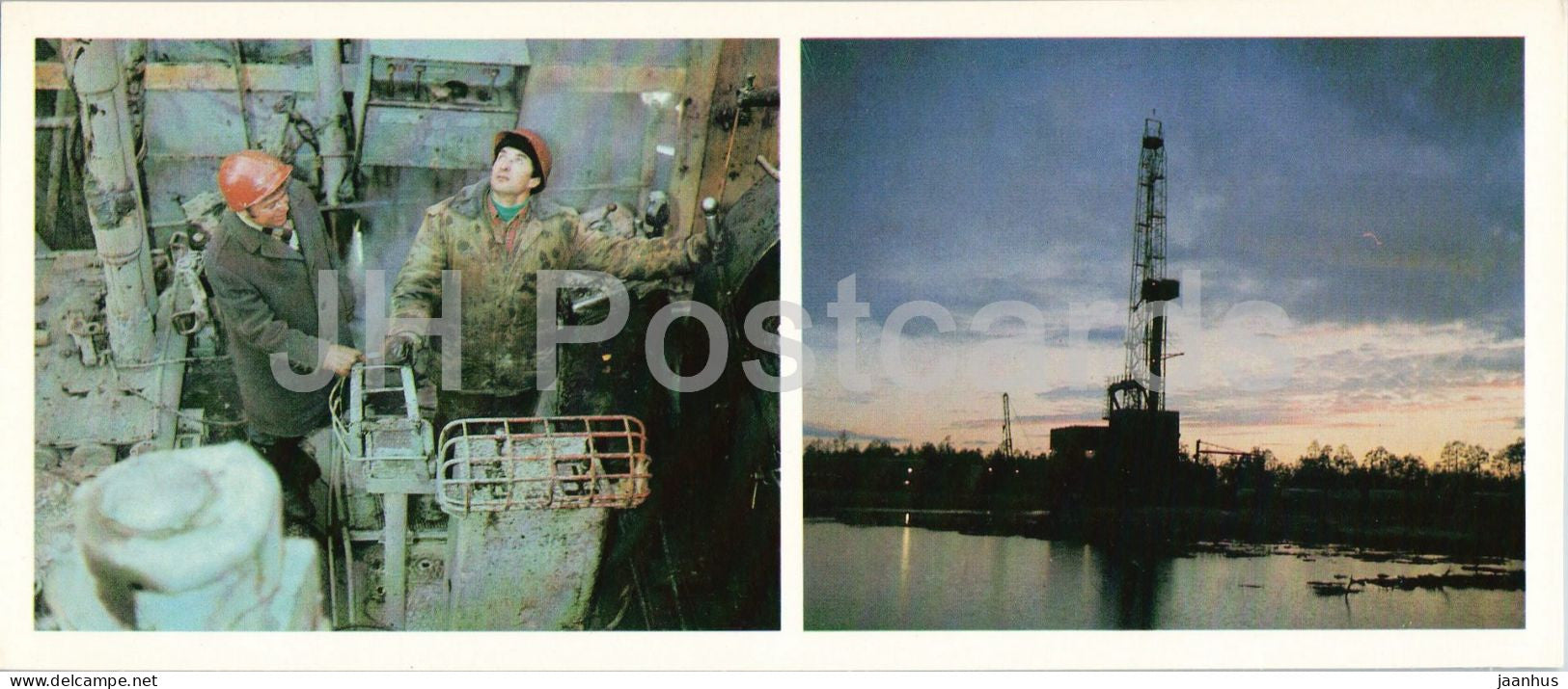 Samotlor Nights - oil workers - driller - Khanty-Mansi region - 1980 - Russia - USSR - unused - JH Postcards