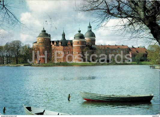Gripsholms Slott fran Mariefred - boat - 1973 - Sweden - used - JH Postcards