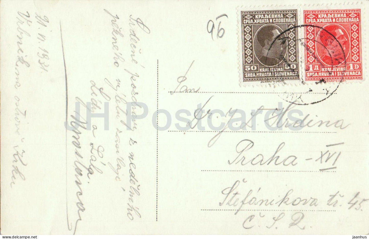 Vrbnik - ville côtière - port - bateaux - carte postale ancienne - années 1930 - Croatie - d'occasion 