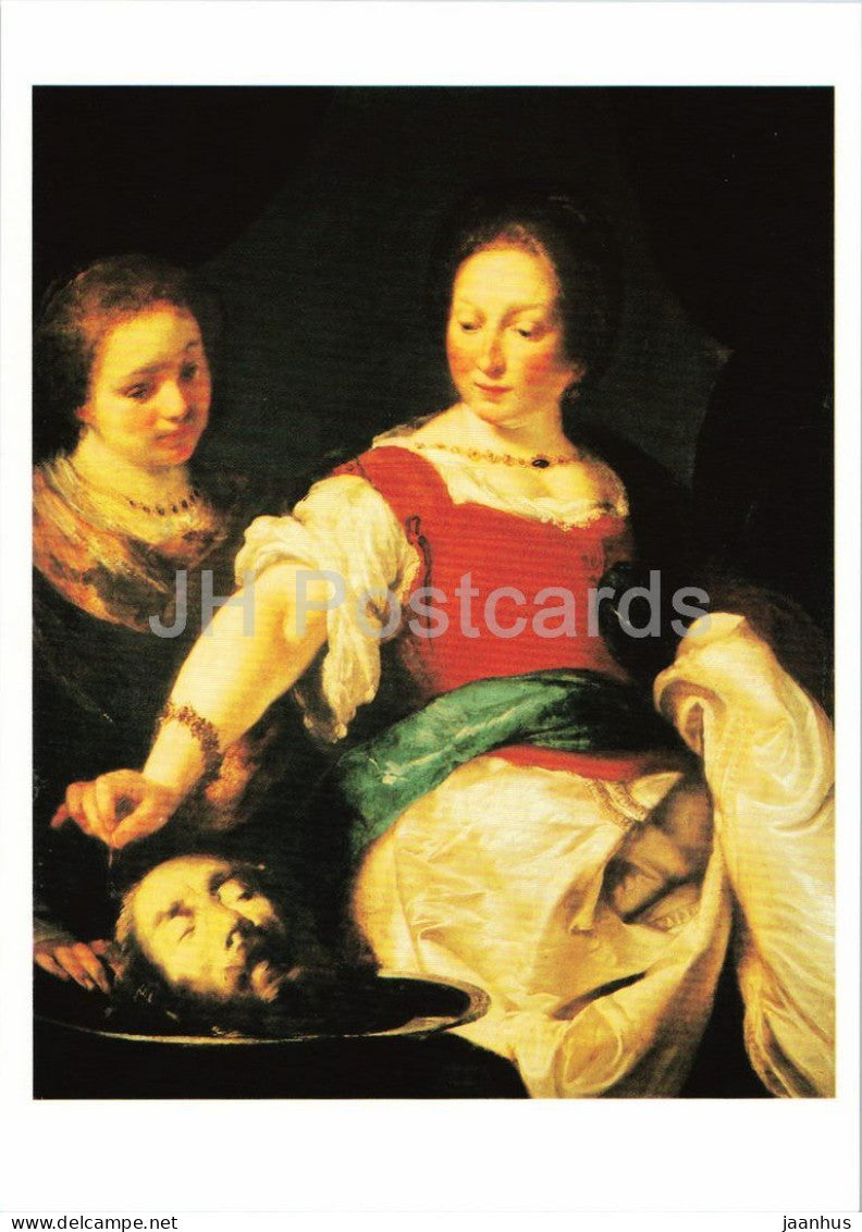 painting by Bernardo Strozzi - Salome with the Head of John the Baptist - Italian art - 1990s - Germany - unused - JH Postcards