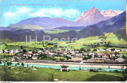 Bischofshofen mit Hochkonig 2938 m Salzburg - mountains - No. 13664 - old postcard - 1910s - Austria - used - JH Postcards