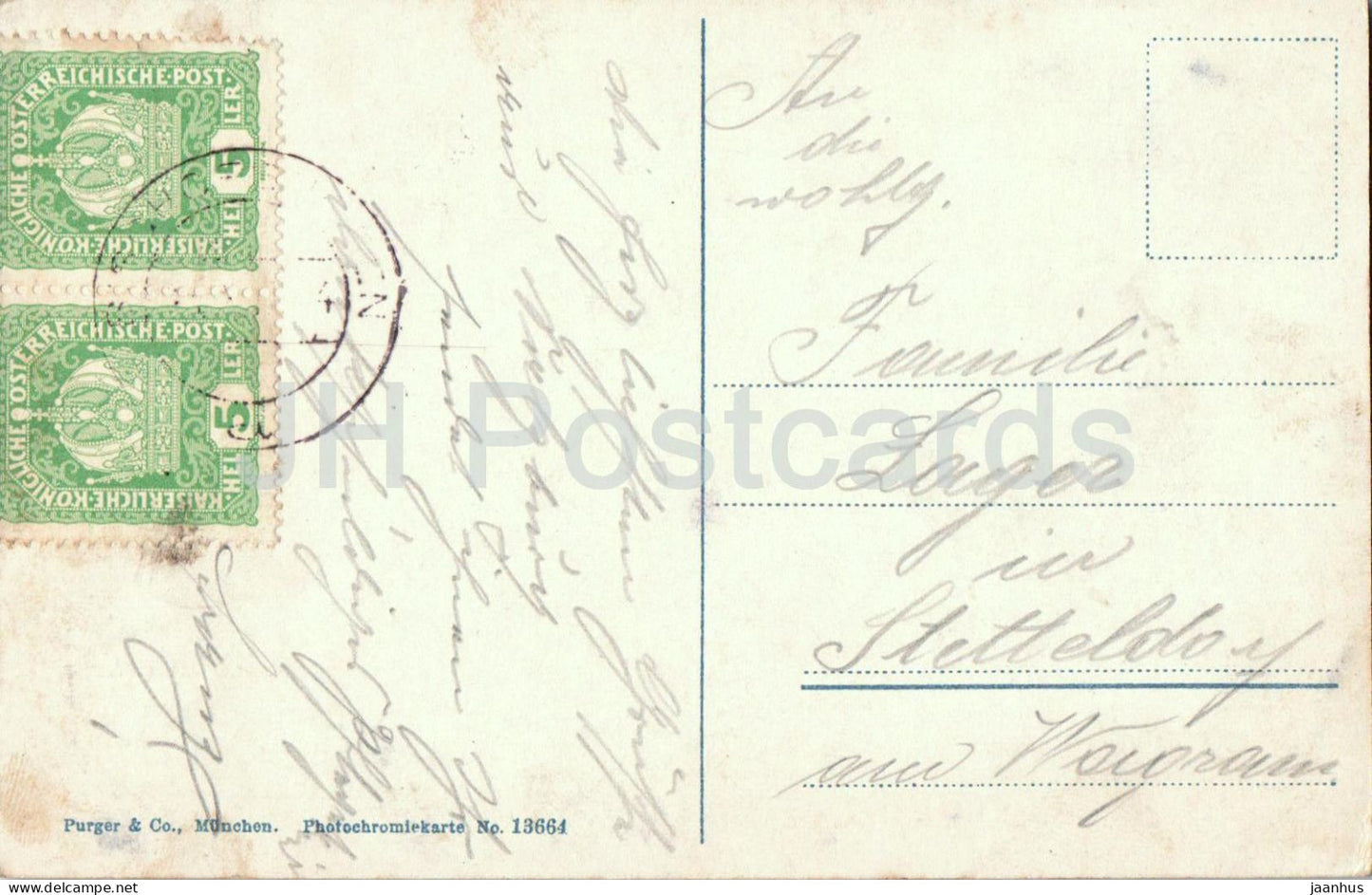 Bischofshofen mit Hochkonig 2938 m Salzburg - mountains - No. 13664 - old postcard - 1910s - Austria - used