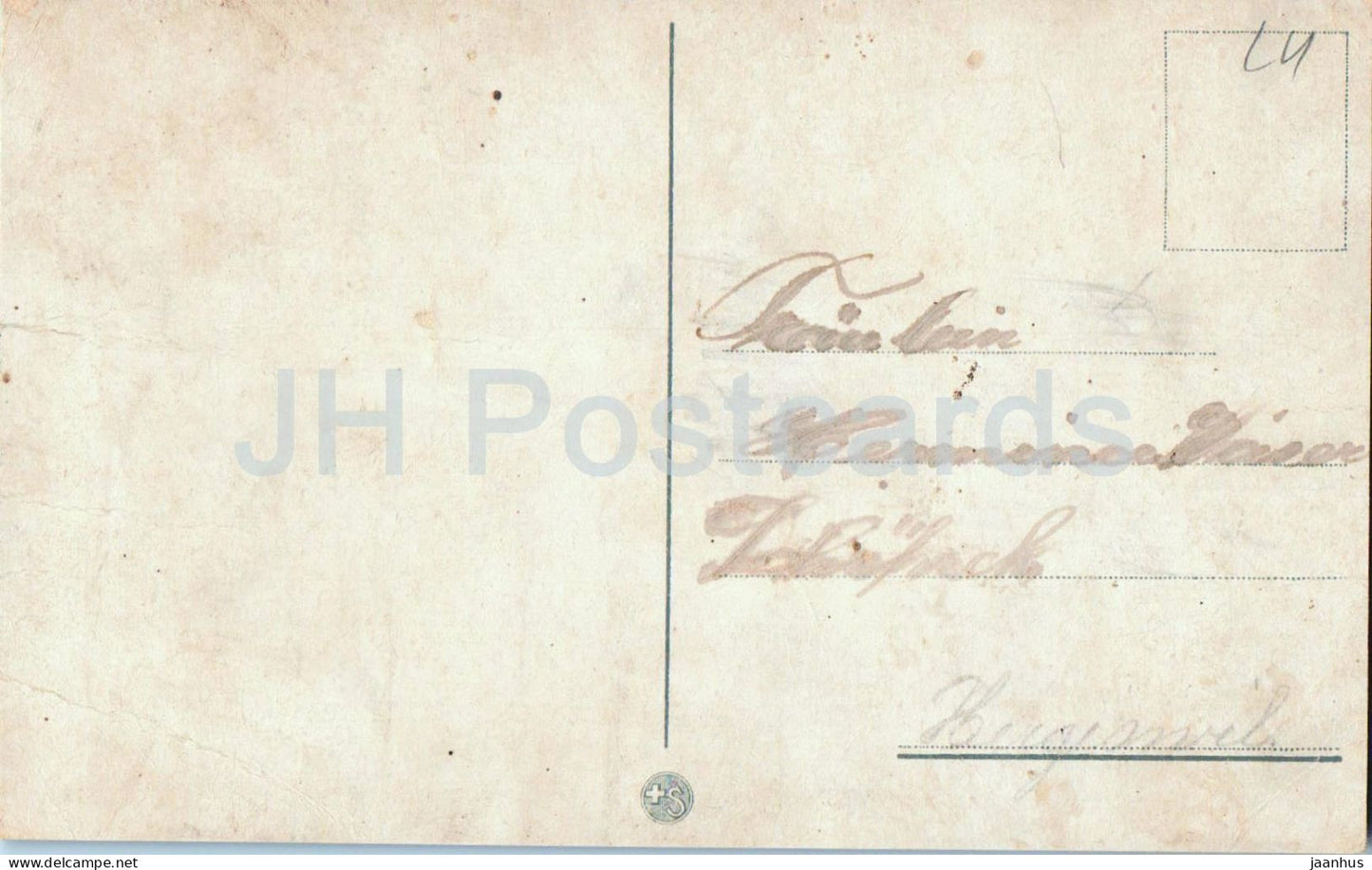 Ettiswil - Bâtisse Kreyenbuhl - vue sur la ville - boulangerie - carte postale ancienne - Suisse - d'occasion 