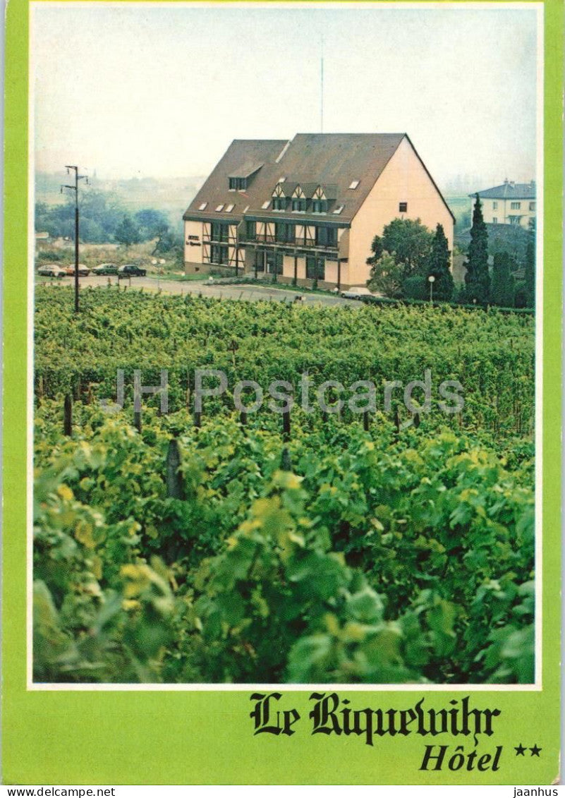 Hotel Le Riquewihr - hotel - vineyard - Alsace - building facade - 1982 - France - used - JH Postcards